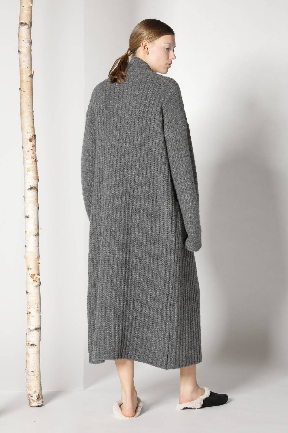 Sminfinity fluffy ribbed maxi coat + fluffy 1 Ply tank dress Flash Sale