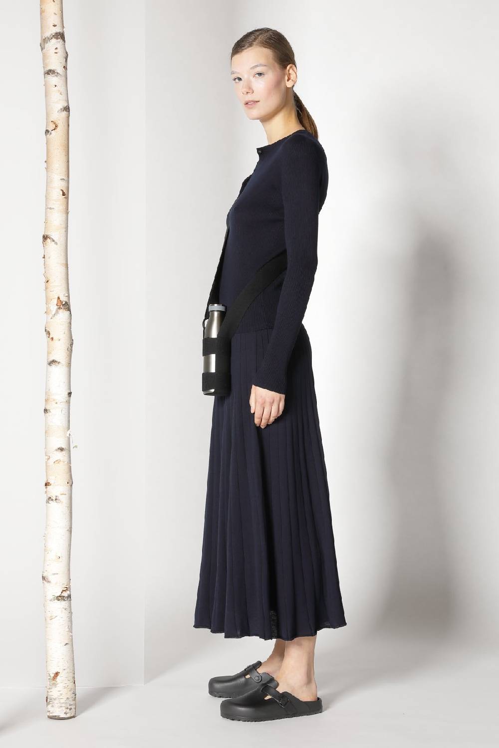 Sminfinity silky rib crew cardi + silky rib skirt Cyber Monday
