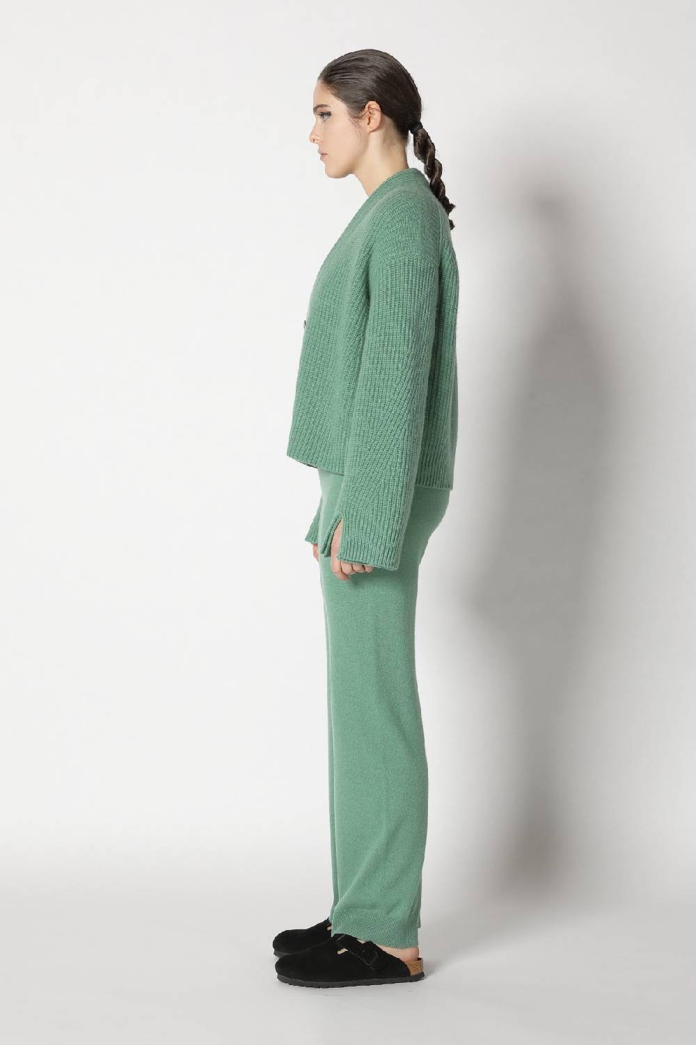 Sminfinity icon rib cardigan + icon rib crewneck + infinite palazzo pants Online Outlet