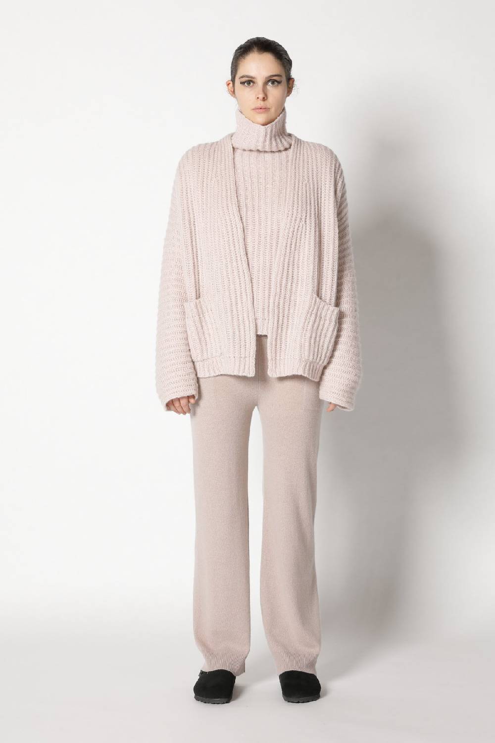 Sminfinity fluffy rib jacket + fluffy rib turtle + infinite palazzo pants Super Rabatt