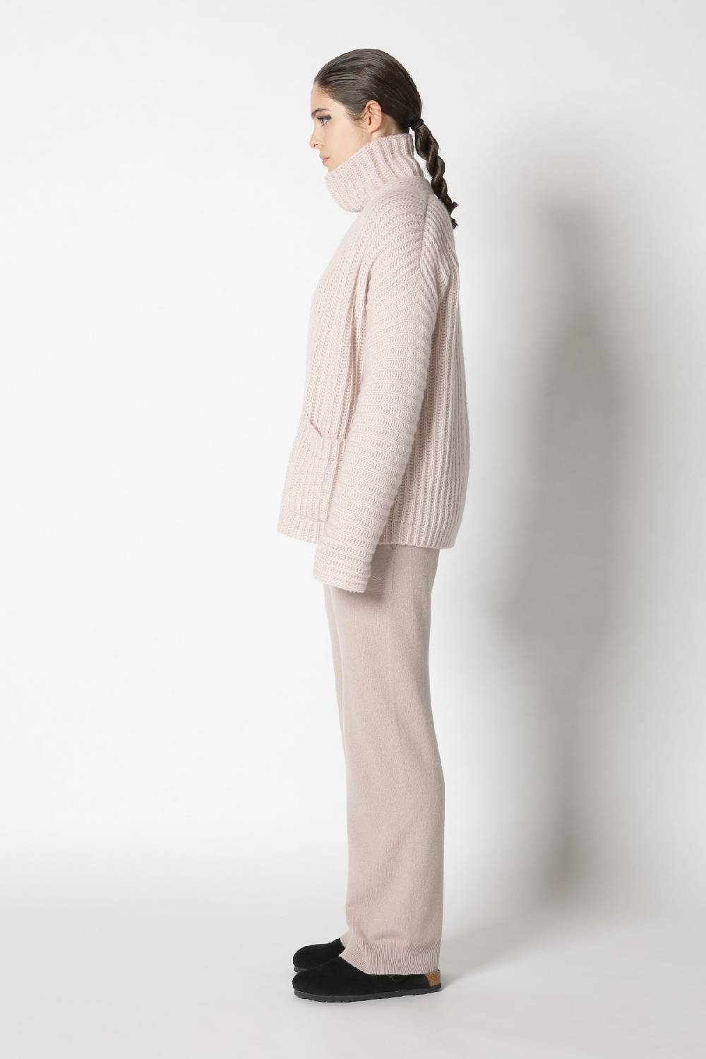 Sminfinity fluffy rib jacket + fluffy rib turtle + infinite palazzo pants Super Rabatt