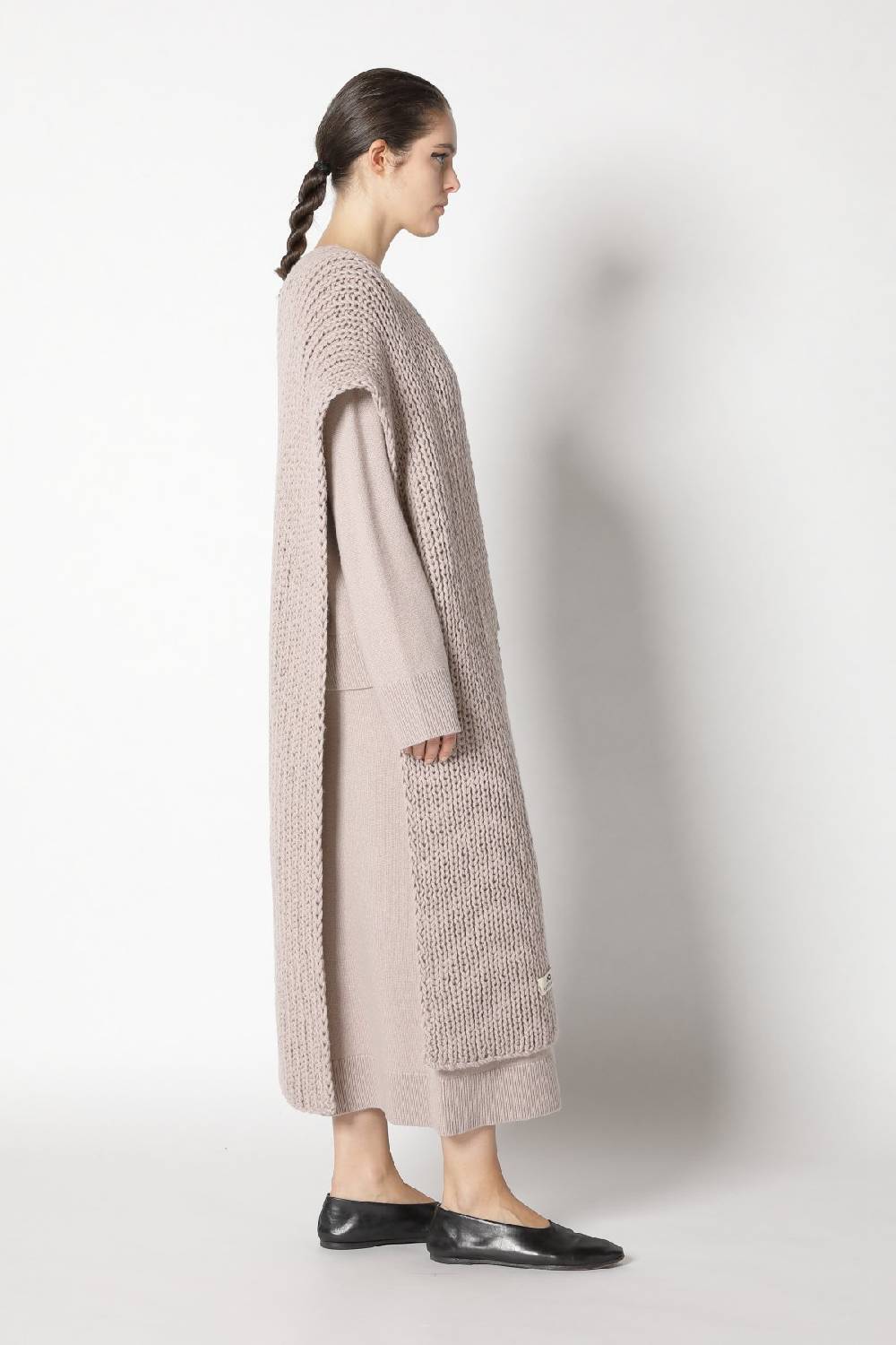 Sminfinity pure V neck + loosely 1x1 rib scarf + pure A skirt 50% Rabatt mit kostenlosem Versand