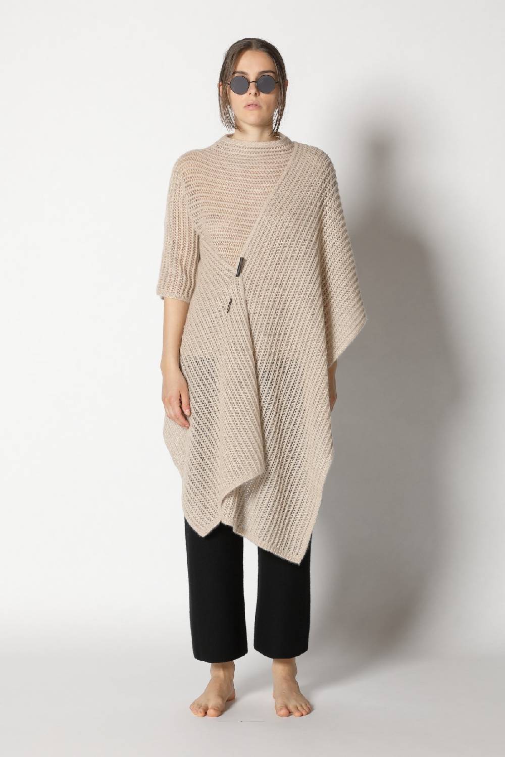 Sminfinity fluffy airy mockneck + fluffy airy plaid + garter cropped pants Fabrik Onlineshop