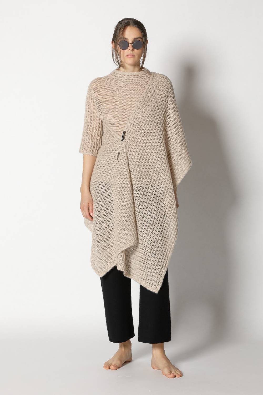 Sminfinity fluffy airy mockneck + fluffy airy plaid + garter cropped pants Fabrik Onlineshop