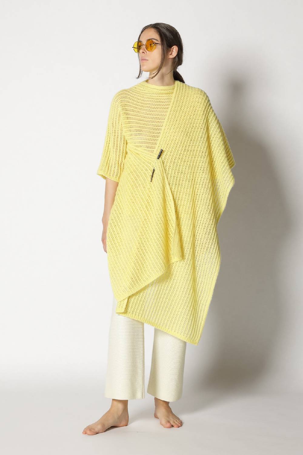Sminfinity fluffy airy mockneck + fluffy airy plaid + garter cropped pants Versandkostenfrei