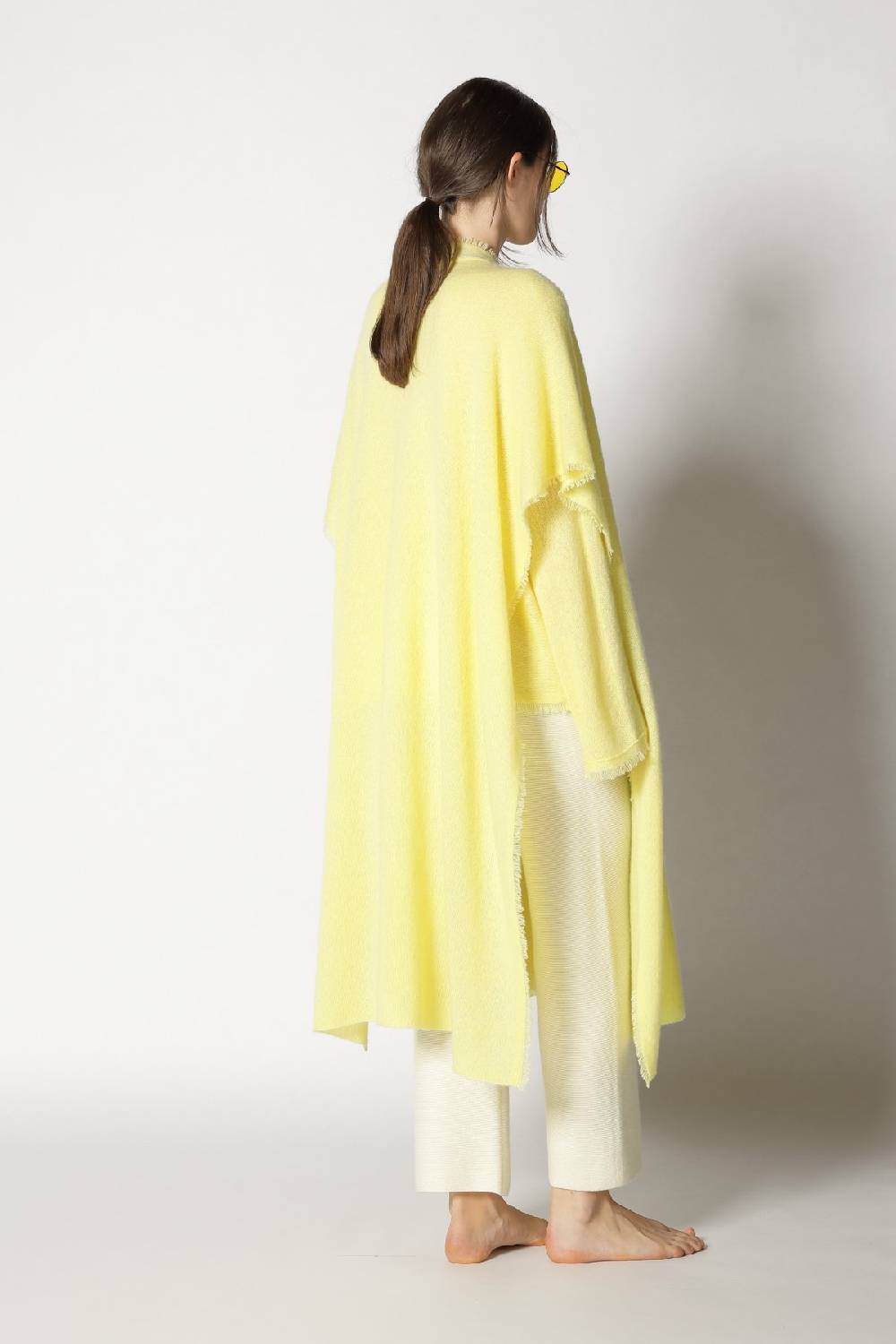 Sminfinity fluffy fringe boatneck + fluffy fringe cape + garter cropped pants Flash Sale