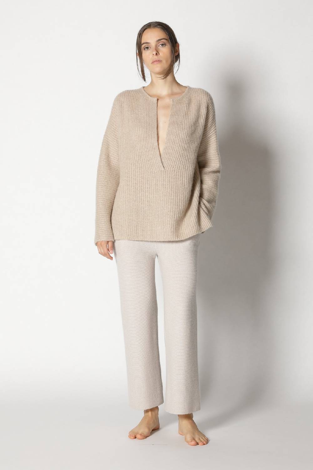 Sminfinity fluffy rib jumper + garter cropped pants Weihnachtsangebot