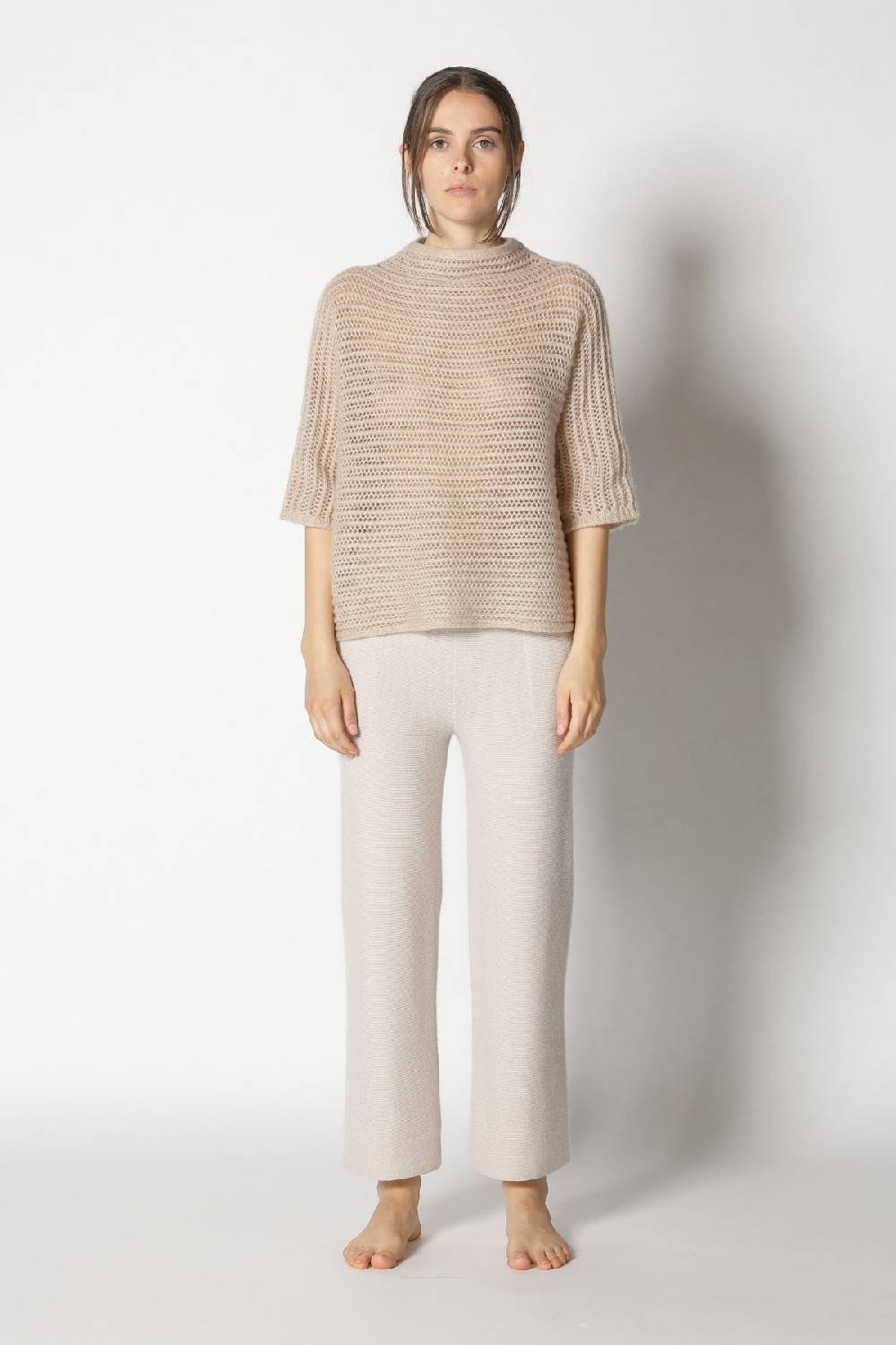 Sminfinity fluffy airy mockneck + fluffy airy plaid + garter cropped pants Osterangebot