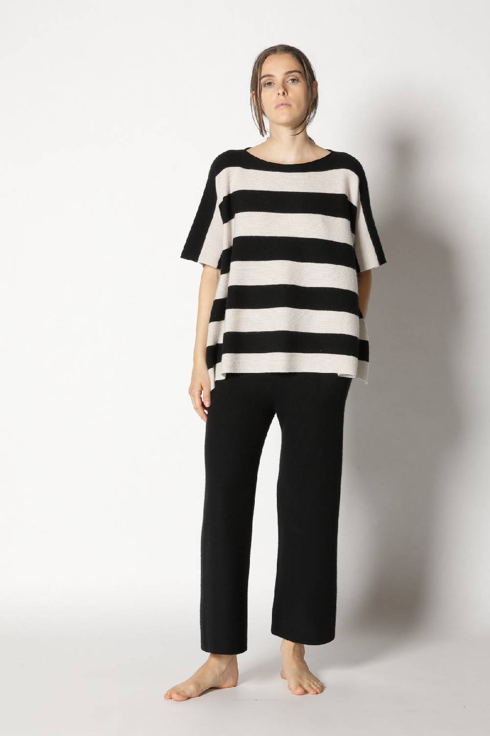 Sminfinity garter stripe cape top + garter cropped pants Jubiläumsangebot