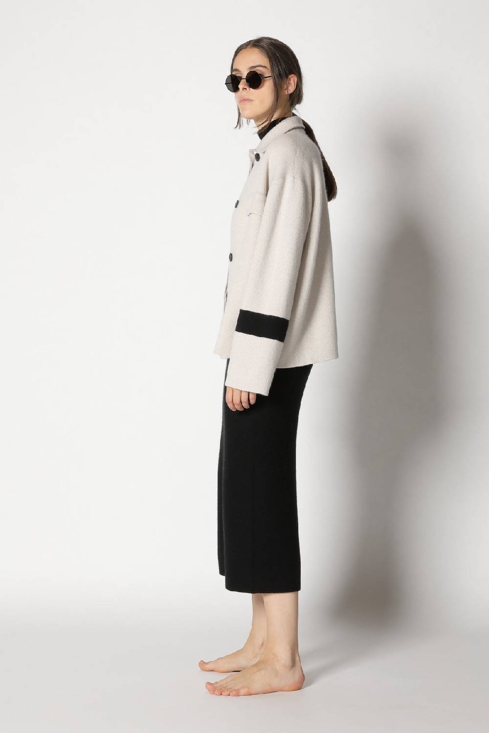 Sminfinity doubleface striped shirtjacket + garter maxi dress Lagerräumung