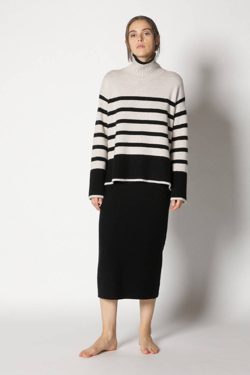 Sminfinity garter maxi dress + slouchy stripe turtle Neueste Mode