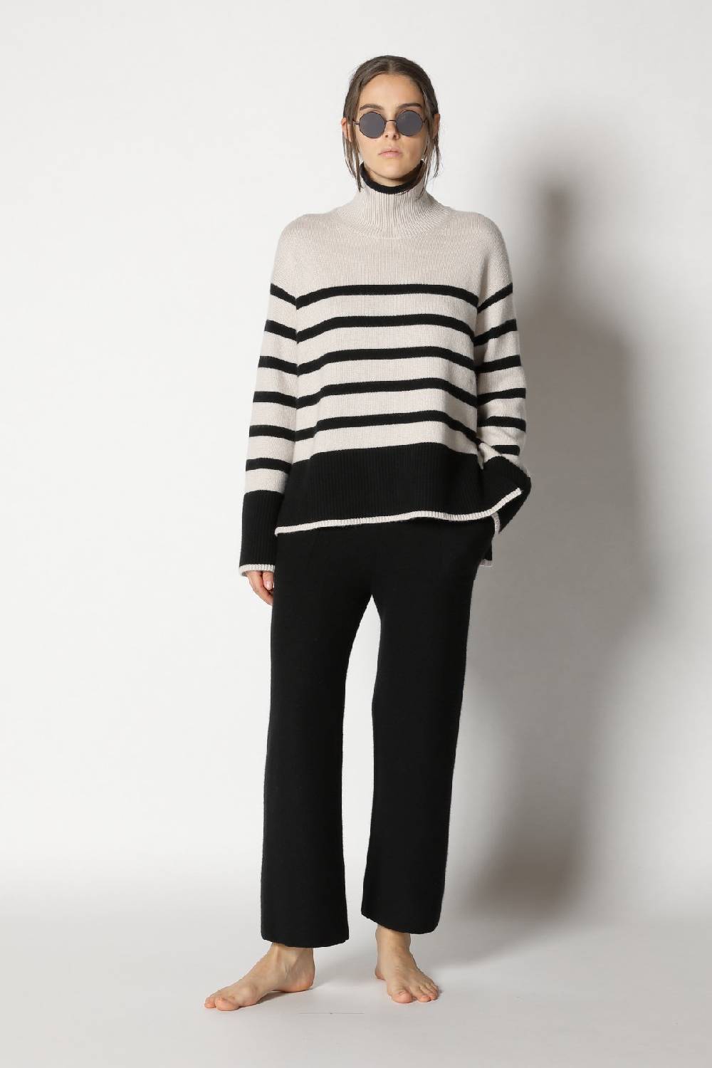 Sminfinity slouchy striped turtle + gater cropped pants Räumungsverkauf