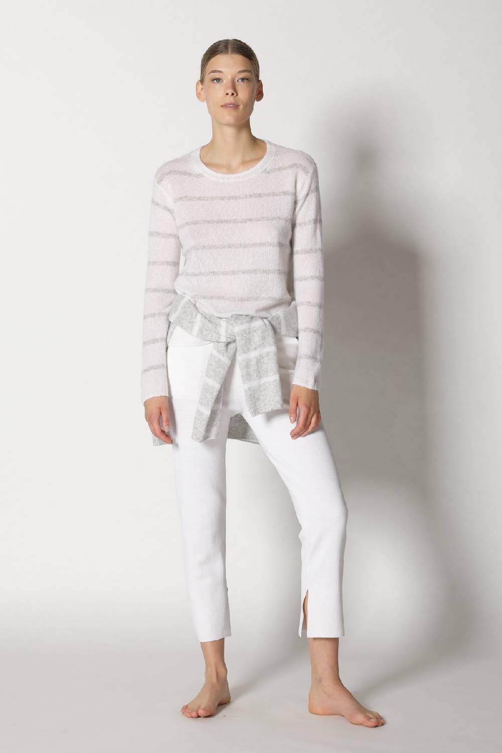 Sminfinity blurry stripe crewneck + silky cropped pants Riesige Ersparnisse