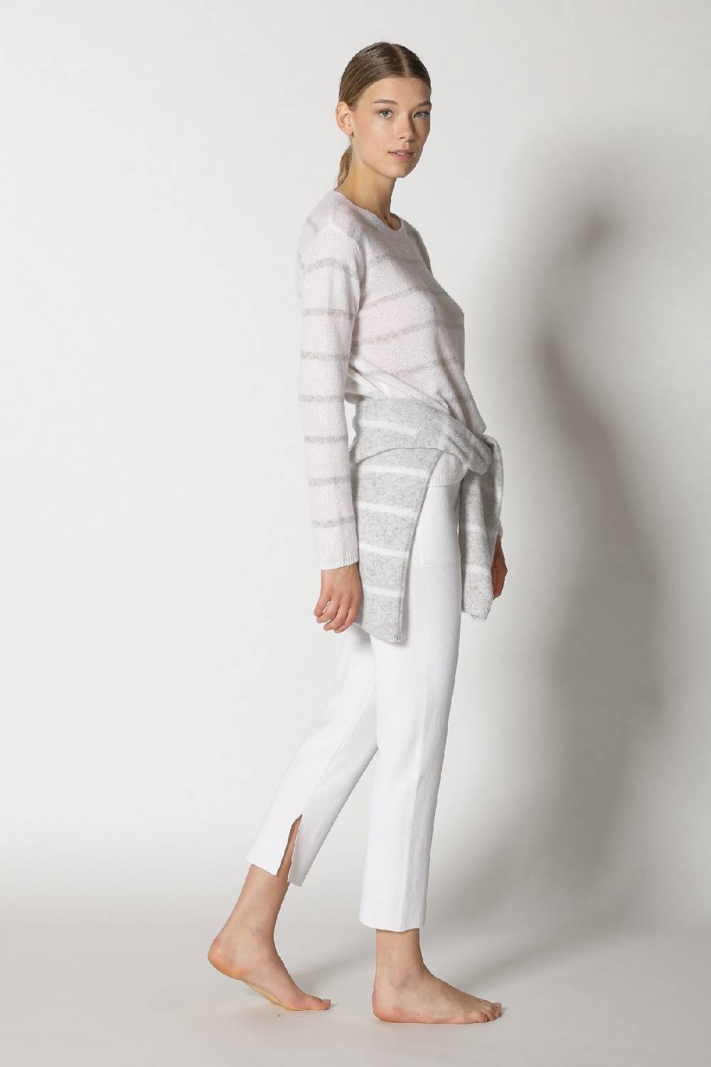 Sminfinity blurry stripe crewneck + silky cropped pants Riesige Ersparnisse