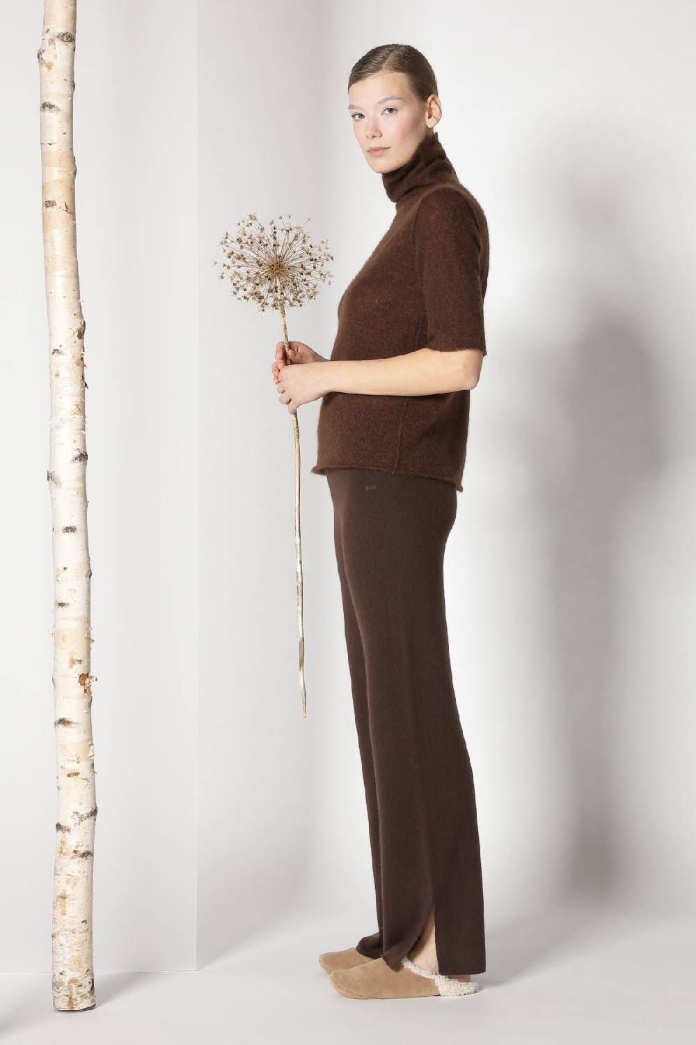 Sminfinity fluffy 1 Ply turtleneck + pure slitted pants Blitzverkäufe