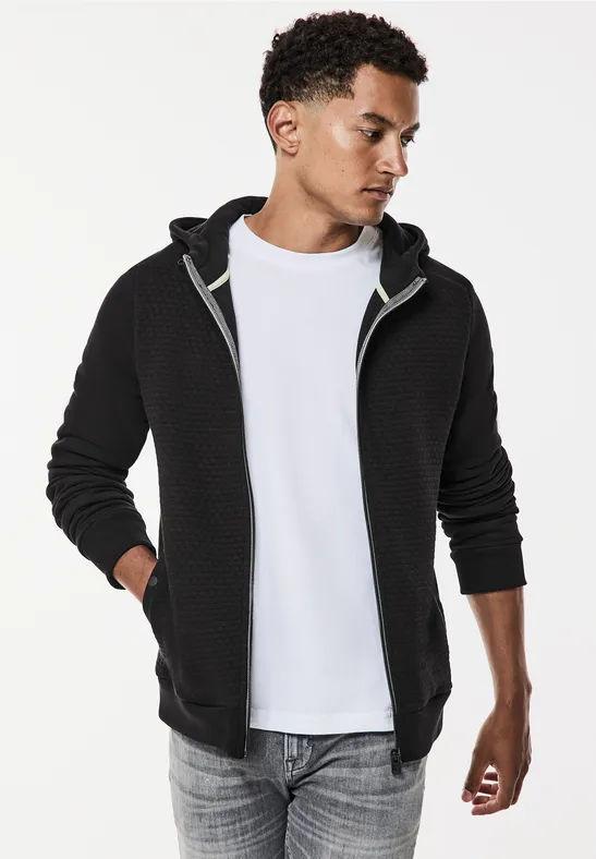 Street One Sweatjacke mit Materialmix Bestseller