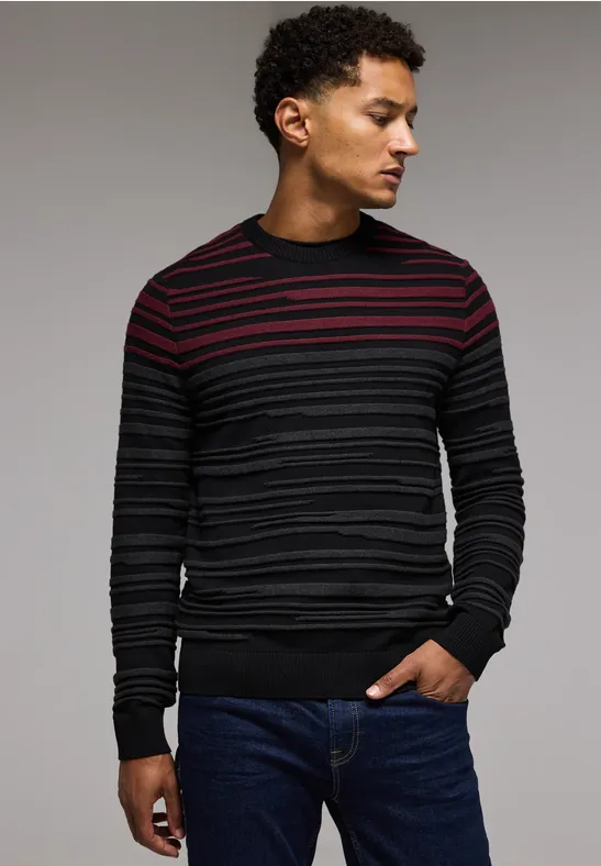 Street One Pullover mit Strukturstreifen Kostenlose Rückgabe
