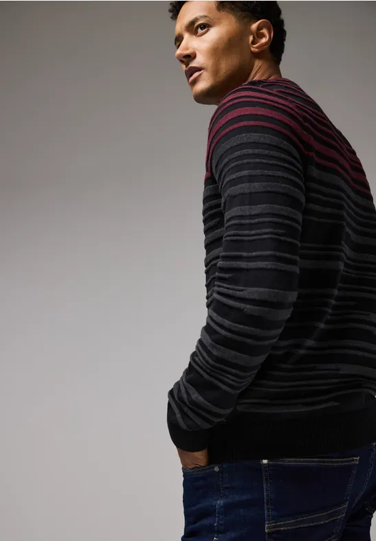 Street One Pullover mit Strukturstreifen Kostenlose Rückgabe