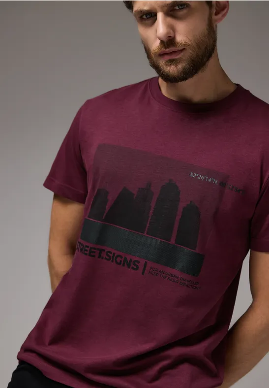 Street One T-Shirt mit Skyline-Print Clearance-Verkauf