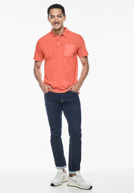 Street One Garmend Dye Slub Poloshirt Räumungsverkauf