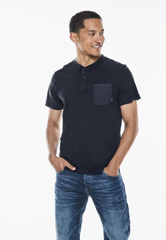 Street One Garment dye Henley Shirt Tiefpreis