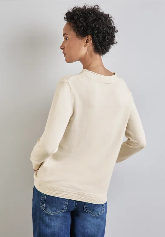 Street One Pullover mit gerolltem Saum Discount Store für neue Produkte