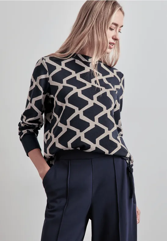 Street One Jaquard Langarmshirt Black Friday Preise
