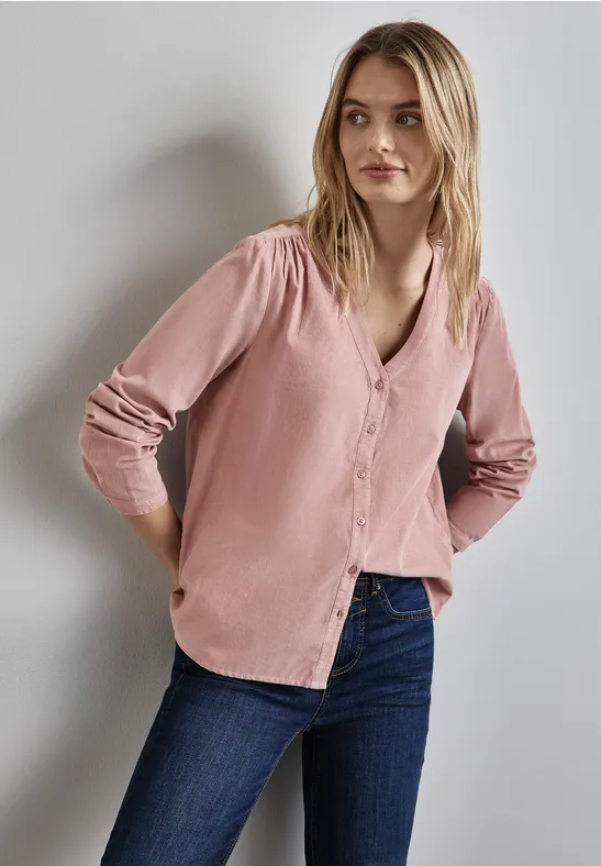 Street One Cord-Bluse mit Knopfleiste Weihnachtsangebot
