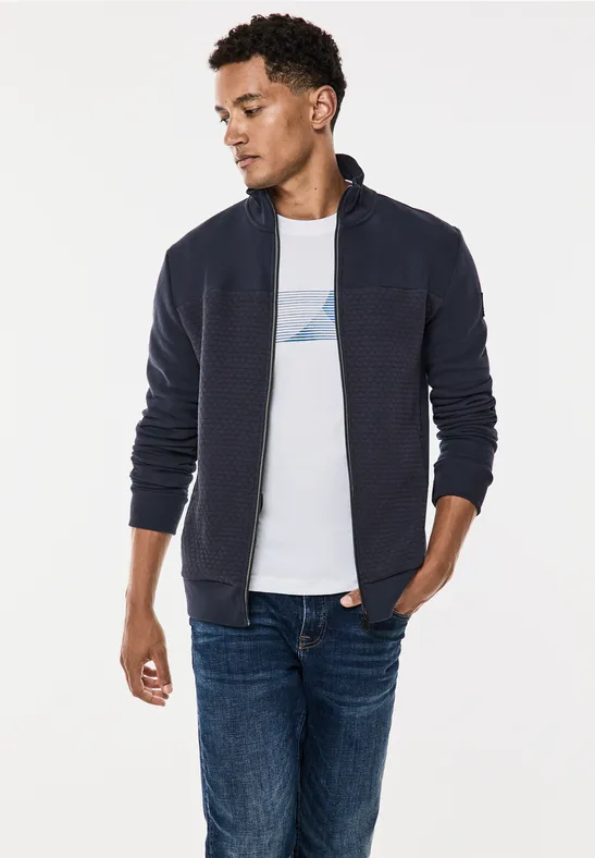 Street One Sweatjacke mit Materialmix Super Sparpreis