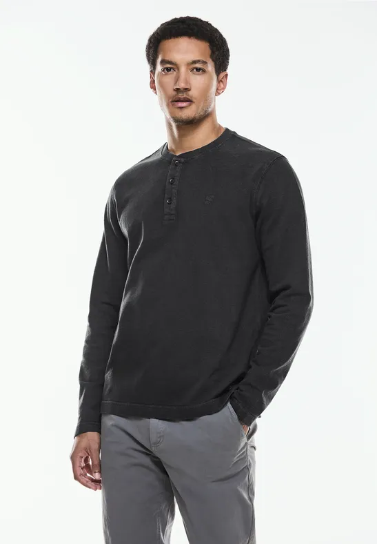 Street One Washed Henleyshirt Neueste Stile