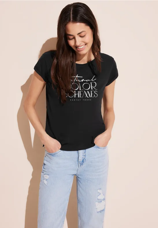 Street One T-Shirt mit Wording 50% Rabatt für begrenzte Zeit