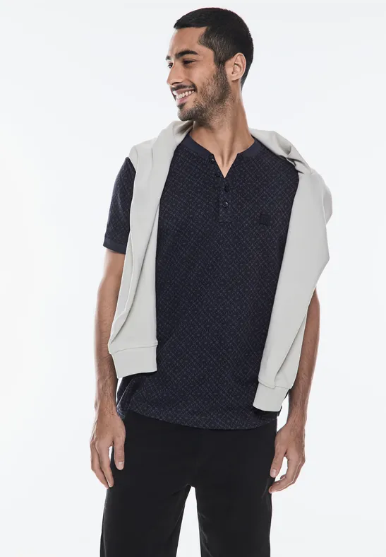 Street One Gemustertes Henley T-Shirt Letzter Tag