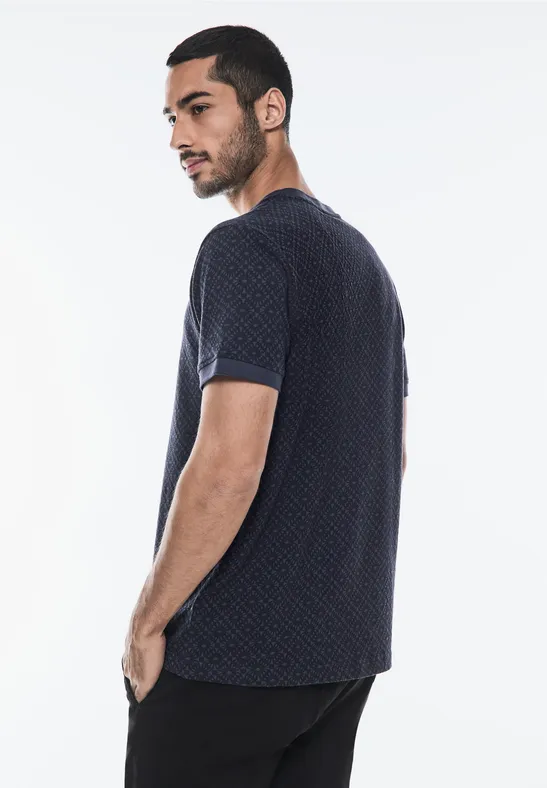 Street One Gemustertes Henley T-Shirt Letzter Tag