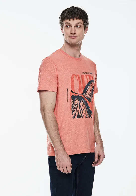 Street One Melange T-Shirt mit Print Discount Store für neue Produkte
