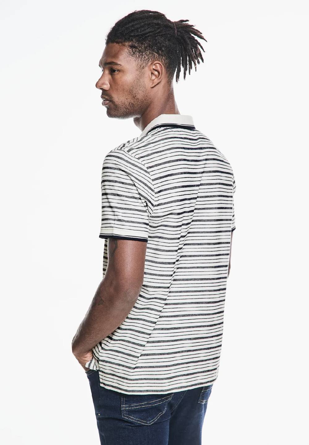 Street One Streifen Struktur Poloshirt 50% Rabatt mit kostenlosem Versand