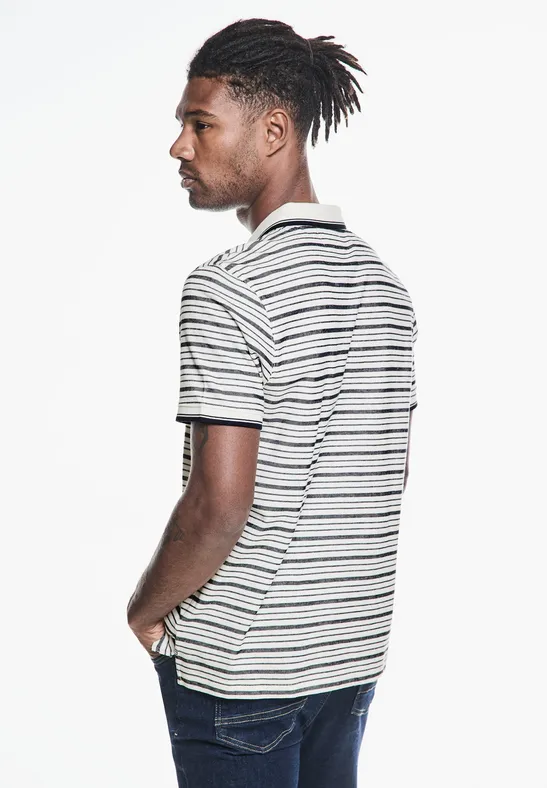 Street One Streifen Struktur Poloshirt 50% Rabatt mit kostenlosem Versand
