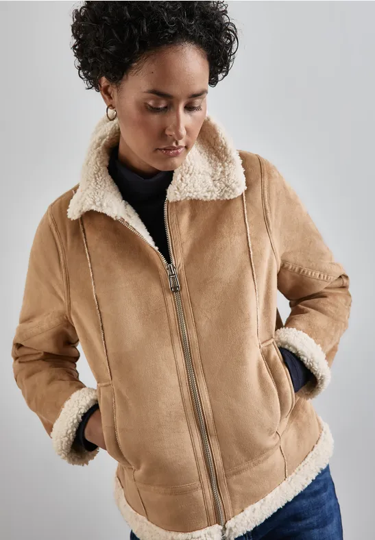 Street One Kurze Jacke mit Teddy-Fell JETZT KAUFEN