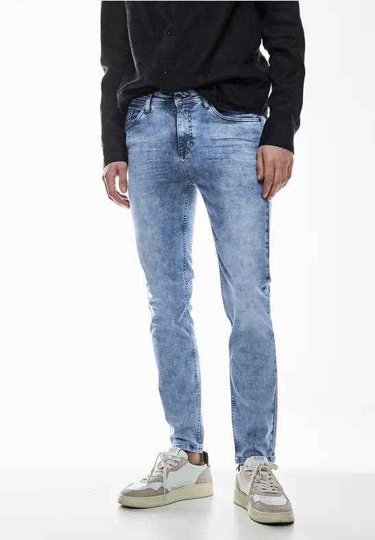 Street One Slim Fit bleached Jeans - Style RACER Kostenloser Versand international