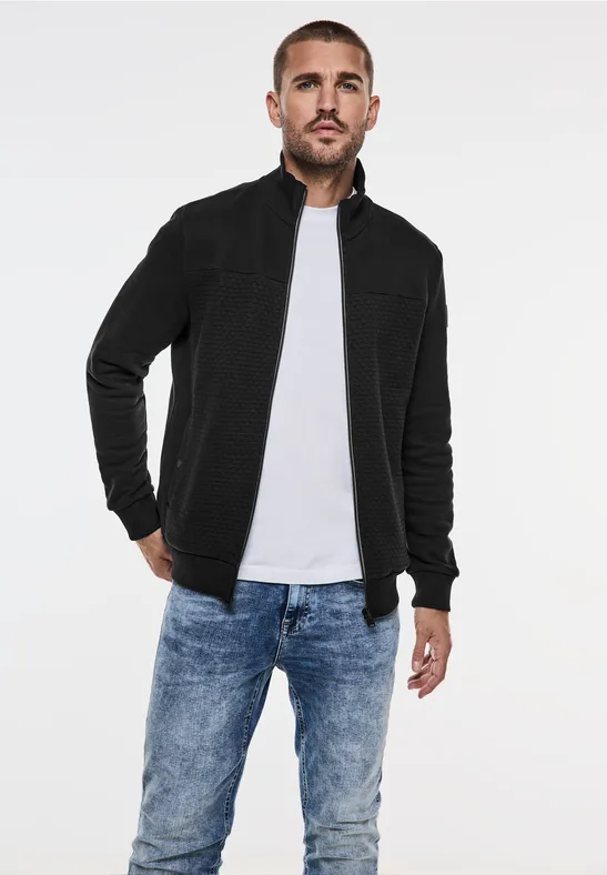Street One Sweatjacke mit Materialmix Fabrikverkauf