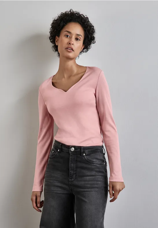 Street One Shirt mit Herzausschnitt Lagerräumung