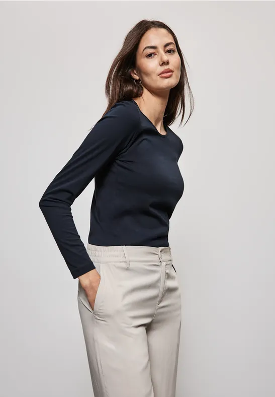 Street One Basic Langarmshirt Große Rabatte
