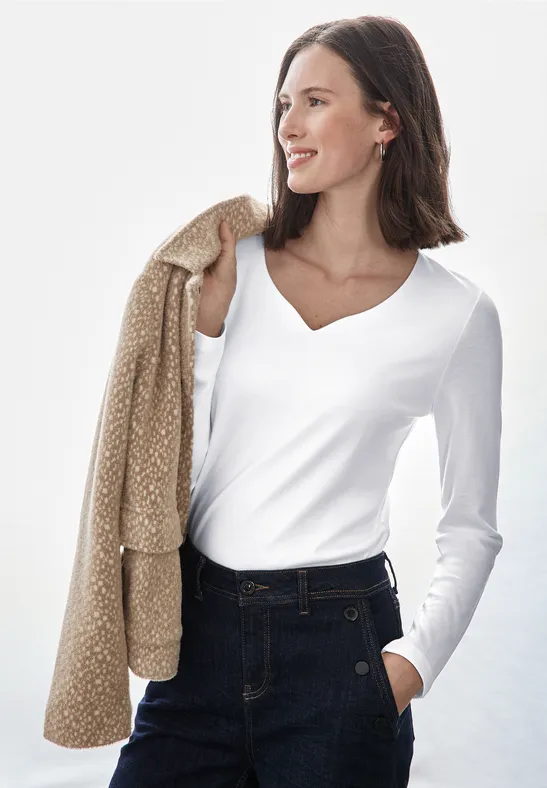 Street One Shirt mit Herzausschnitt Sonderangebote