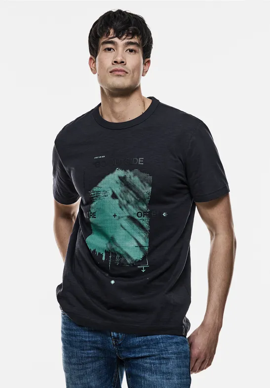 Street One 3D-Print Slub T-Shirt Letzte 3 Tage
