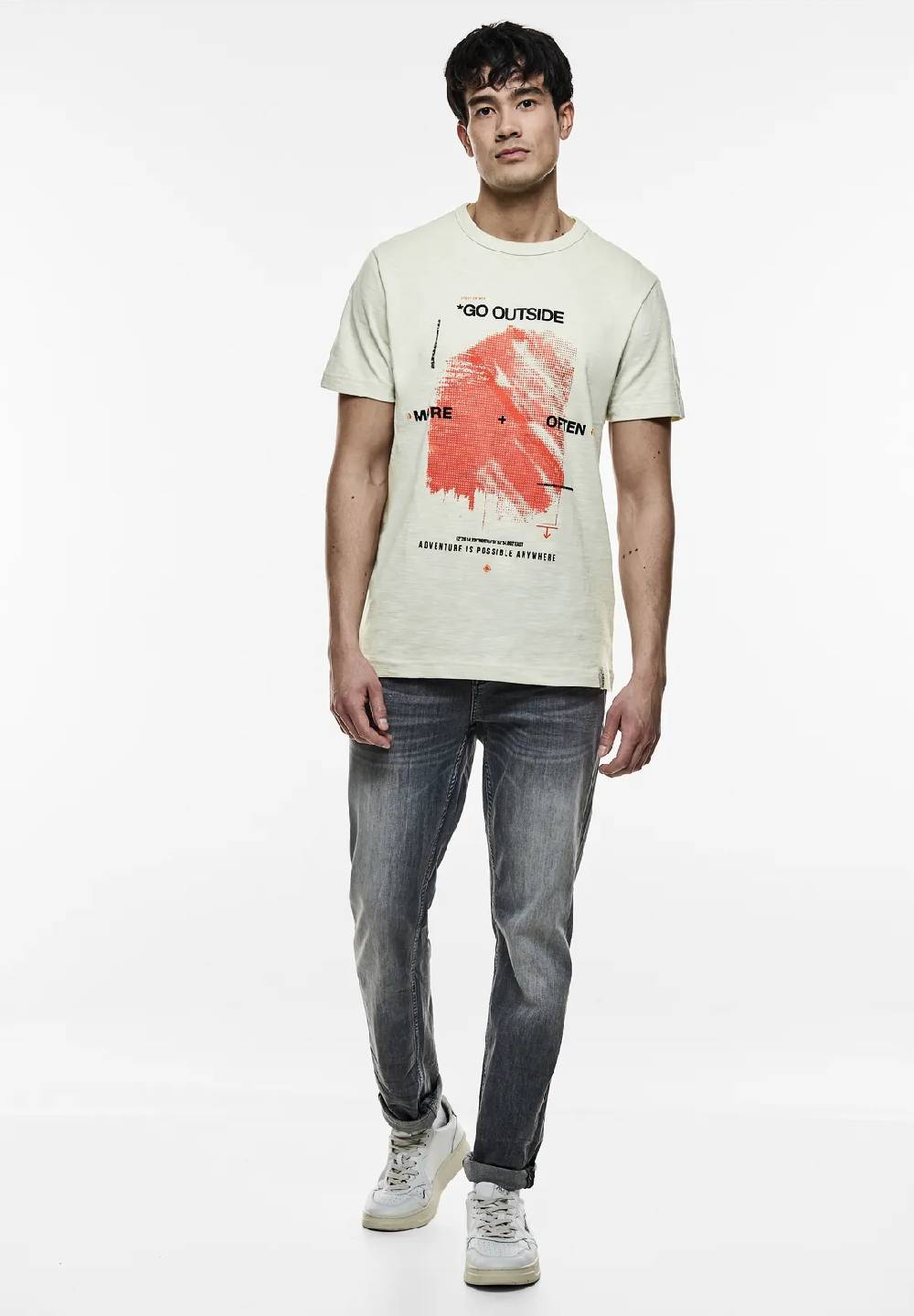 Street One 3D-Print Slub T-Shirt JETZT KAUFEN