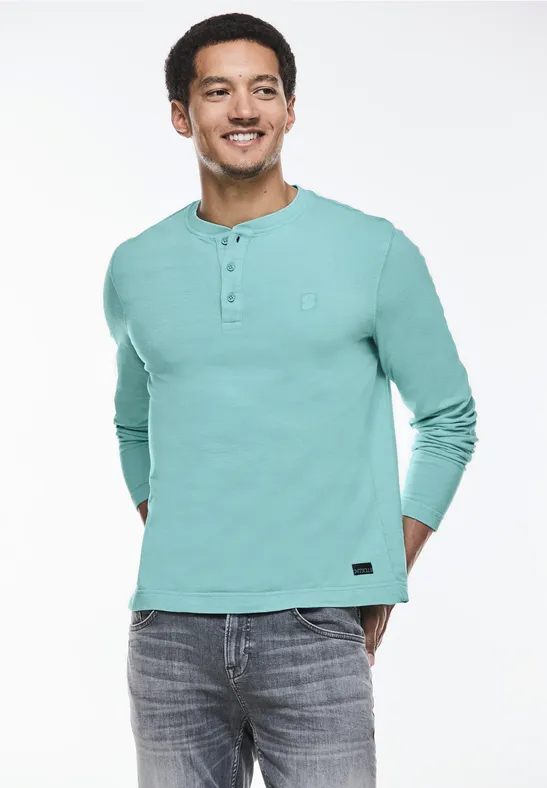 Street One Washed Henleyshirt Nur noch ein Tag übrig