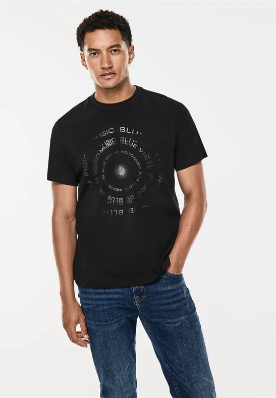 Street One T-Shirt mit glänzendem Print Saisonschlussverkauf