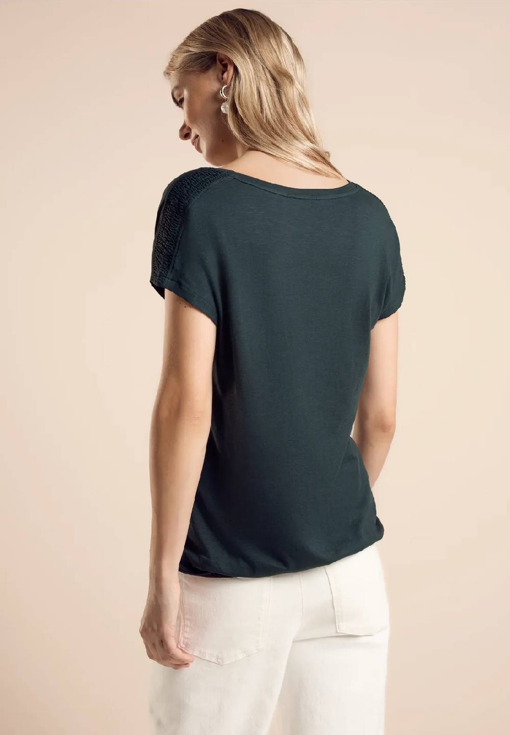 Street One T-Shirt mit Smock-Detail Kostenloser Versand international