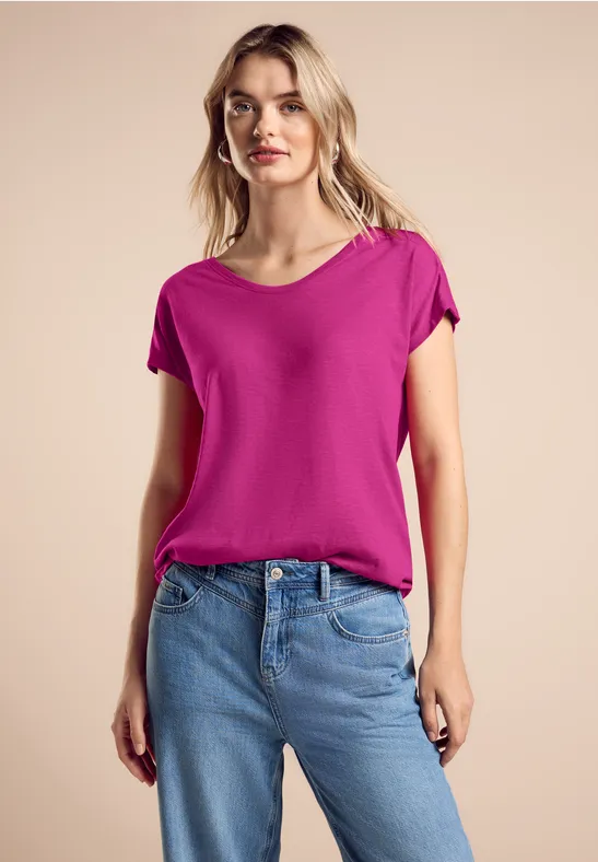 Street One T-Shirt mit Smock-Detail Black Friday Preise