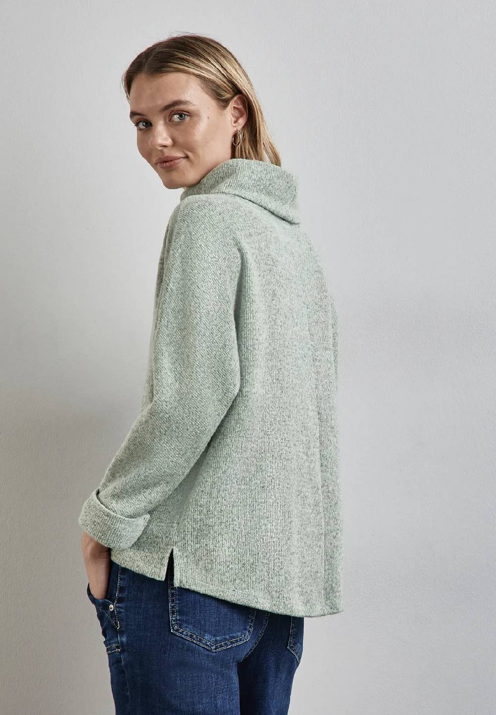 Street One Strick-Look Shirt mit Kragen Sonderangebot