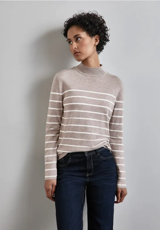 Street One Gestreifter Basic Pullover Lagerräumung